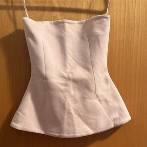 Zara Strapless Peplum Tubetop in Pale Blush